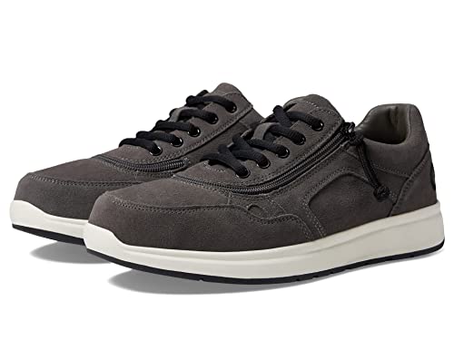 Image of BILLY Footwear Comfort Jogger Shoes for Men - Faux Suede Leather Upper - Padded Collar - Mesh and PU Lining Grey Suede 9.5 W