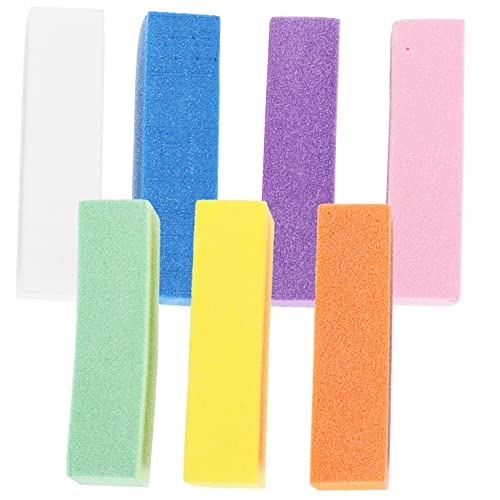 VINTORKY 7Piezas Uds De Limas De Pulido De Uñas De Alta Elasticidad Herramientas De Manicura De Esponja Colorida Bloques De Uñas Para Decoración y Cuidado Personal Casa