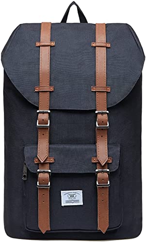 KAUKKO Sac à Dos pour 15 pouces Ordinateur Portable pour Hommes et Femmes 26 * 17 * 47 cm, 20.77 L (Noir JNL-D1-03)