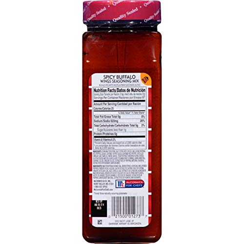 Lawry's Spicy Buffalo Wings Seasoning Mix, 21.5 Oz - One 21.5 Ounce Container Of Spicy Buffalo Powder Seasoning For Recipe Customization, Best For Chicken Wings, Bar Bites, Mozzarella Sticks And More #TOP3