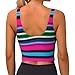 Women Girls Comfy U-Shaped Back Yoga Vest Elastic for Purple Mexican Blanket Stripes Athletic Tops with Pads Control Shapewear Activewear for Workout Training
