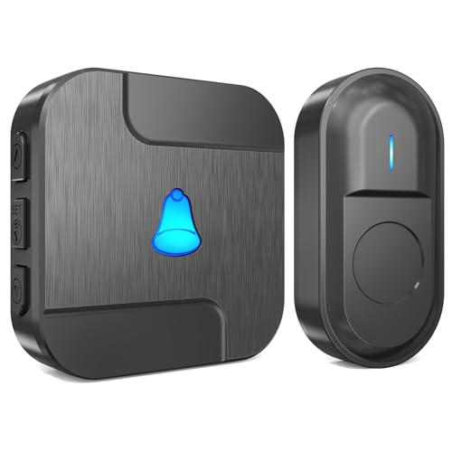 SURFOU Timbre Inalámbrico Exterior, 300M, 55 Tonos, Negro