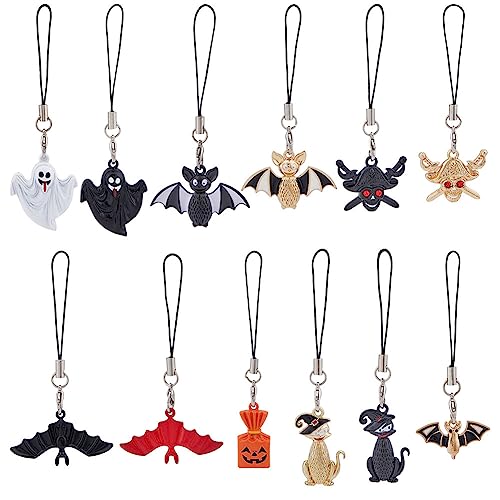 Cell Phone Charms With Alloy Pendants Mobile Lanyard Chain - Strawberry, Bat - Photo 6 sur 13