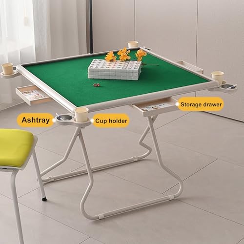Mesa Mahjong Plegable con Cajones y Porta Vasos miniatura 4