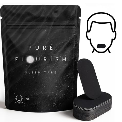 Pure Flourish Sleep Tape | 31 x Hypoallergenic Mouth Strips | Anti Snoring Device, Supports Nasal Breathing | Clinically Tested Dug Free Anti-Snoring Aids for All Genders