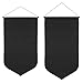 PATIKIL Enamel Pin Display Banner, 1Set/2Pcs Canvas Blank Holder Board Wall Hanging for Trading Badge Flag Collection Organizer Book Collector Case Pennant Felt Bag Box, Black