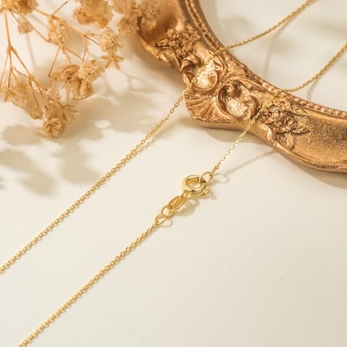 14K Gold Chain for Women Mens Trendy 14K Gold Necklaces for Women Necklace Chains Necklace Womens Cable Chains Necklaces for Mens16-26IN3