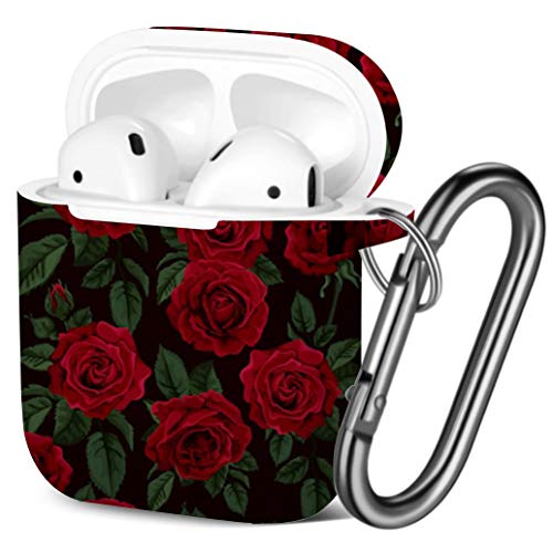 Coque AirPods antichoc souple motif roses pour sécuriser vos écouteurs au sport