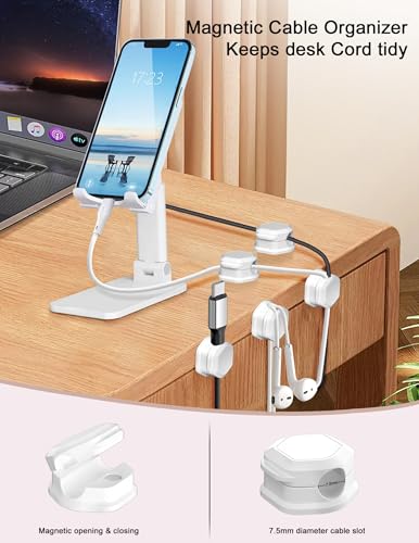 Cord Holder - Cable Clips - Cord Organizer for Desk - Cord Holder for Nightstand - for Desk, Nightstand, Phone Charger, Computer, Home, Office, Car(12pcs)