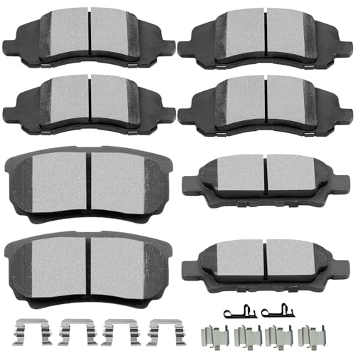 Ceramic Brake Pads Kits,SCITOO 8pcs Brakes Pads Set fit for Chrysler 200,Sebring,08-14 for Dodge Avenger,07-12 for Dodge Caliber,07-17 for Jeep Compass,Patriot,04-06,08-17 for Mitsubishi Lancer by SCITOO - Used condition - US$20.18