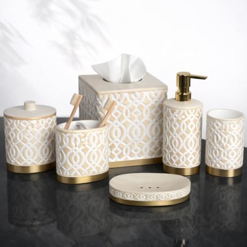 6-Piece Bathroom Accessories Set – Soap Dispenser, Toothbrush Holder, Tumbler,