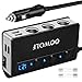 Produktbild OOWOLF Zigarettenanzünder Verteiler, QC 3.0 180W 12V/24V, Adapter Auto Ladegerät, 3 DC Steckdose Splitter 4 USB Anschlüsse KFZ Verteiler für Smartphone, Tablet, GPS, Navi