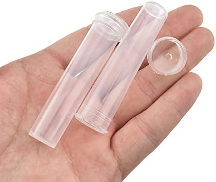 HAHIYO 60PCs 2.8X0.7Inch Clear Plastic Floral Tubes Floral Water Tubes Flower Vials with Silicone Caps for Crops Recent Flowers Association Ornament Milkweed Chopping Florist Provides