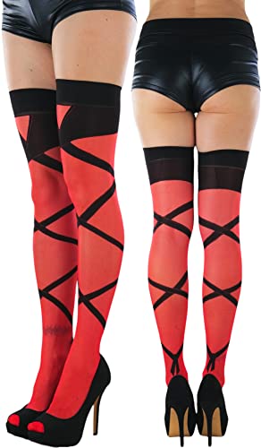 Image of ToBeInStyle Women's Sheer Two Tone Thigh Hi Stocking W /Back Seam