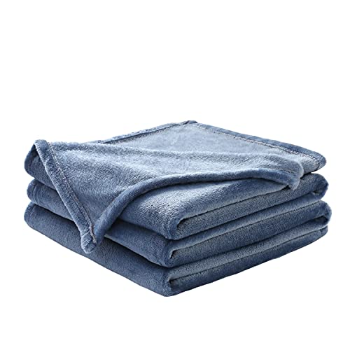 あったか毛布 軽量 もうふ ブランケット 冷房対策 春夏用 オールシーズン 洗える 暖かい ふんわり なめらか 吸湿発熱 マイクロファイバー 柔らかい 静電気防止 ダブル ブルー