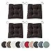 Produktbild sleepling 4er Set Stuhlkissen, Sitzkissen Eva für Indoor und Outdoor, mit Klettverschluss, 100% Baumwolle, Made in EU, Maße: 40 (vorne), 35 (hinten) x 38 x 7 cm, Kastanie