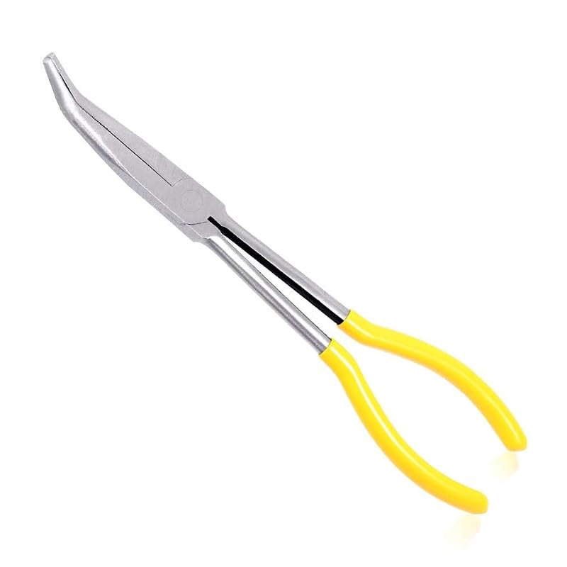 Alicate de bico longo SPEEDWOX com mandíbula serrilhada a 45° e cabo de 27,7 cm