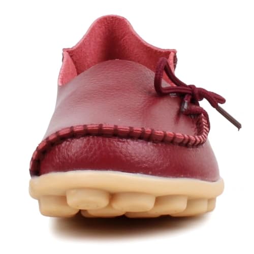 Image of Women's Leather Slipper Loafers Flat Shoes Slip-Ons