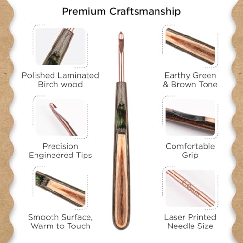 Ganchillo de madera Terra Deluxe Knitter's Pride de 2-6 mm para tejer con suavidad 3