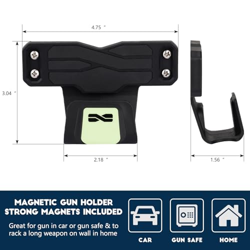 Adoreal 2PCS Magnetic Gun Holder with Safety Trigger Guard Protection, Gun Mount for Car, Vehicle, Truck, Walls, Desks, Gun Magnet for Pistols Revolver Shotgun Wall Mount Lock Luminous Sticker Design
