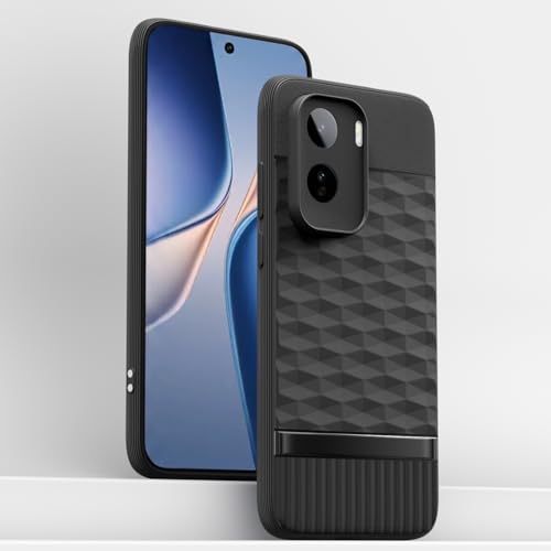 Image of Pikkme Back Cover for Vivo T5 Pro 5G Camera Protection 3D Hexa Cube Design Silicone Protective Bumper Case (Black)