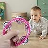 CashBeat 2-Pack Pink Handheld Tambourines with 4 Jingle Bells Each, Mini Plastic Half-Moon Percussion Instruments for Adults, School Music Class, Band and Party #4