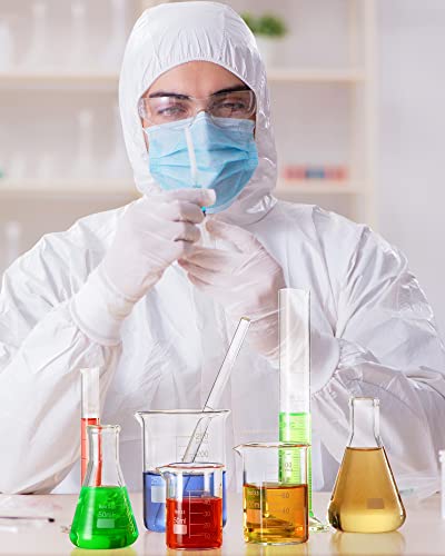 18 Pieces Lab Glassware Set Beaker Flask Cylinder Set Includes 3 Glass Beakers 3 Erlenmeyer Flasks 3 Graduated Measuring Cylinders With Droppers Brushes And Glass Stirring Rod For Lab Experiment #TOP6