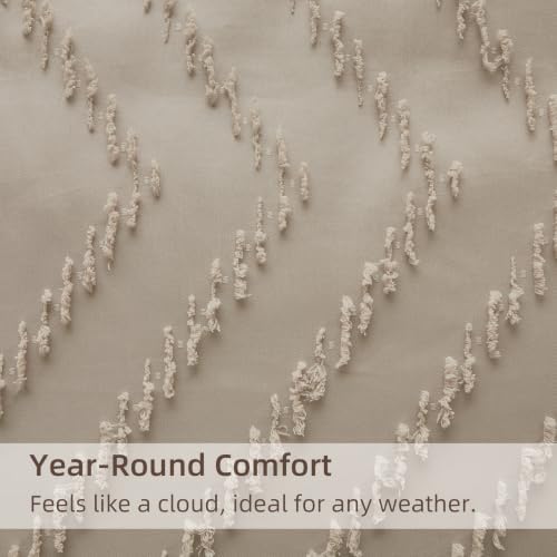 Suncomfy Boho Tufted Wave Comforter Set Full, Khaki Bed in a Bag - 4