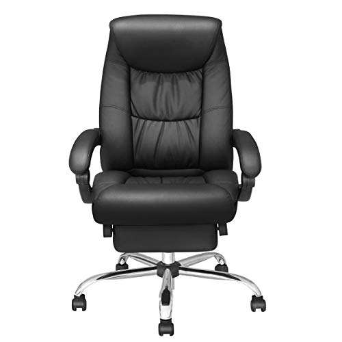 Duramont Reclining Leather Office Chair - High Back Executive Chair - Thick Seat Cushion - Ergonomic Adjustable Seat Height And Back Recline - Desk And Task Chair #TOP6