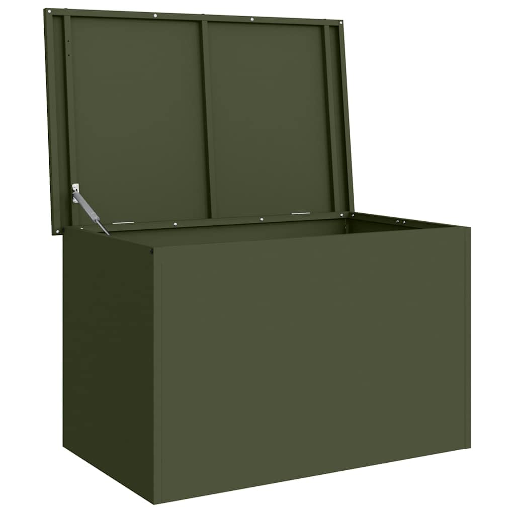 vidaXL Cassa per Cuscini da Giardino Acciaio 80 x 50,5 x 50 cm 175 L, Soluzione di stoccaggio per Giardino e terrazzo, Box Resistente, Organizer in Metallo, armadietto Rettangolare