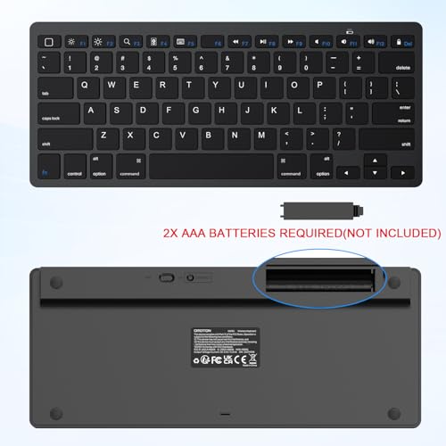 Image of OMOTON Bluetooth Keyboard Compatible with iPad A16 11th 10th Generation, iPad 10.2 (9th /8th /7th), iPad Pro 13 /12.9 /11 inch, iPad Air /Mini, iPhone and More iOS Devices, Black