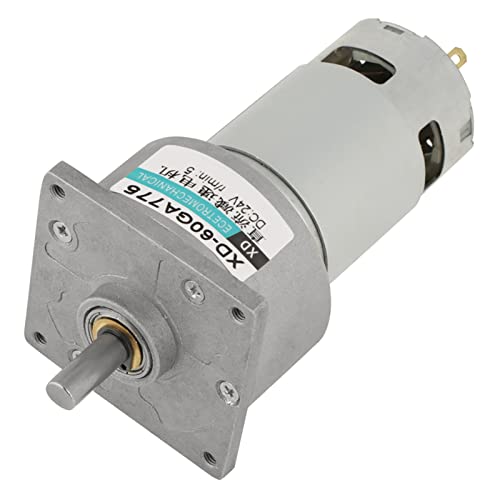 Gear Motor, DC12V/24V 35W Mini DC Gear Motor Metal Speed adjust Large torsion Motor CW/CCW(24V 5rpm)