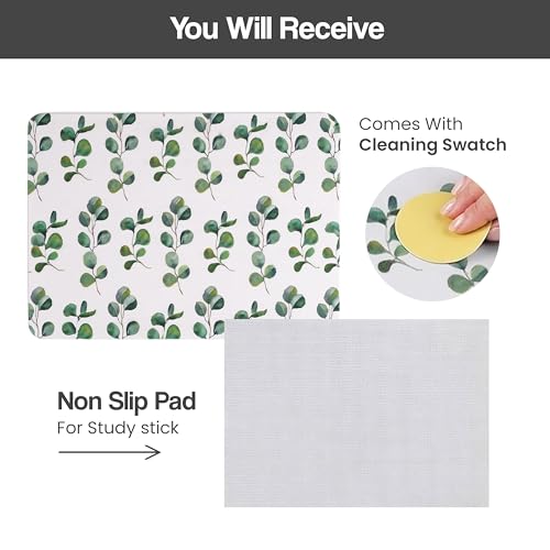 Image of Yellow Weaves Printed Stone Bath Mat, Diatomaceous Earth Shower Mat, Non-Slip Super Absorbent Quick Drying Bathroom, Kitchen Floor Mat, Easy to Clean (45x35 cm-Sandstone) Tropical Leaves, Green