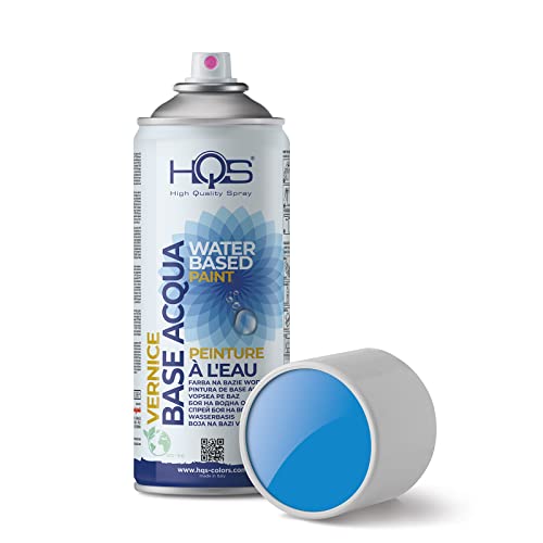 HQS Bombe de Peinture en aérosol 400ml Base d'eau Couleurs Ral (Ral 5015 Bleu Ciel) Cover