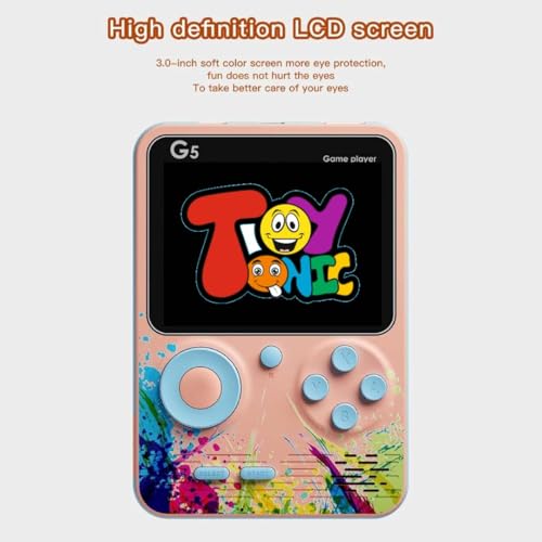 Image of TOYTONIC G5 Handheld Game Console for Kids, Retro Gaming Device with 3.0 inch HD Screen, Built-in 500 Classic Games, AV Output, Random Color - Portable Game Player for Boys & Girls, Multicolour