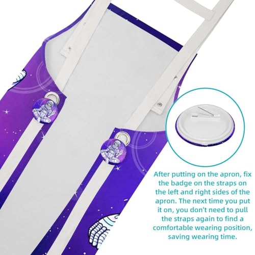 Lot de 2 tabliers de cuisine squelette astronaute multicolore taille unique - 5