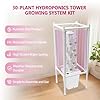 30-Plant Hydroponics Tower Vertical Growing System Kit, Indoor Garden Planter Herb Garden with LED Grow Light, Hose and Water Pump, Vertical Planter Germination Kit for Fruits Vegetables (White) #1