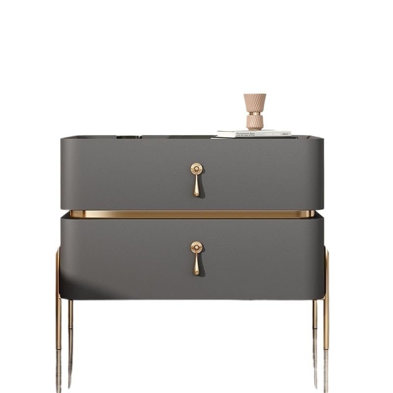 Table de chevet en bois massif durable avec finition ardoise haut de gamme