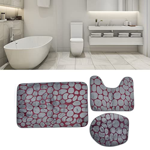 EPMANN Badezimmerteppich-Sets, 3-teilig, mit Toilettendeckelbezug, Saugfähigem, Rutschfestem Badematten-Set, Badezimmerteppich-Set, Maschinenwaschbarer Badeteppich mit U-förmigem Toilettenvorleger – Bild 8