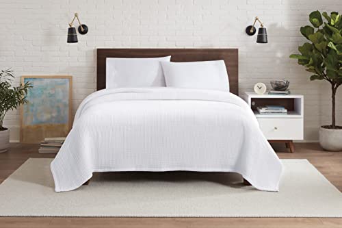 Aston & Arden Waffle Weave Blanket - 100% Ringspun Cotton All Season Throws, Luxury Hotel Quality, Soft On Skin, Breathable, Heavyweight 450 Gsm For Bed, Sofa, And Chair, King, White #TOP1