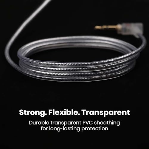 Image of Moondrop Chu 2 Replacement Cable, 2-Pin 0.78mm Connector with Transparent PVC, 3.5mm Gold-Plated Plug, Durable & Lightweight Wired IEM Cable 1.2m Audio for Clear Sound and Secure Fit