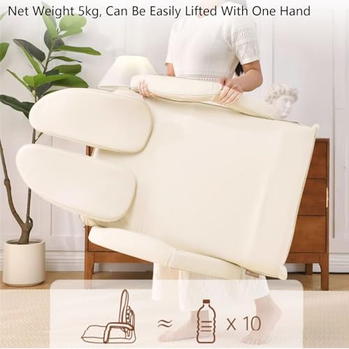 Floor Chair with Back Support,Ergonomic Folding Chair Reading with Armrests,42 Adjustable Position,for Reading Watching TV(White) - Image 6