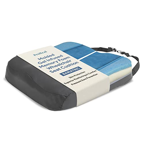 Bariatric Wheelchair Seat Cushion with Gel Infused Memory Foam - 22