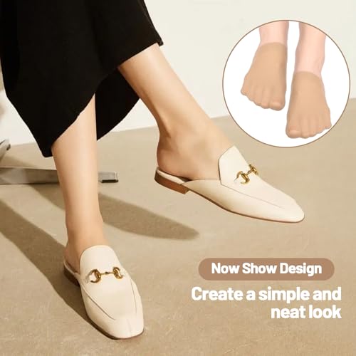 Toe Toppers No Show Liner Half Socks for Women Non Slip Mule Socks Comfortable Breathable 6 Pairs4