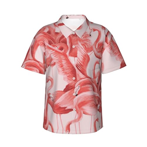 Chemise hawaïenne homme EdWal Flamingo1 légère et respirante avec short de plage