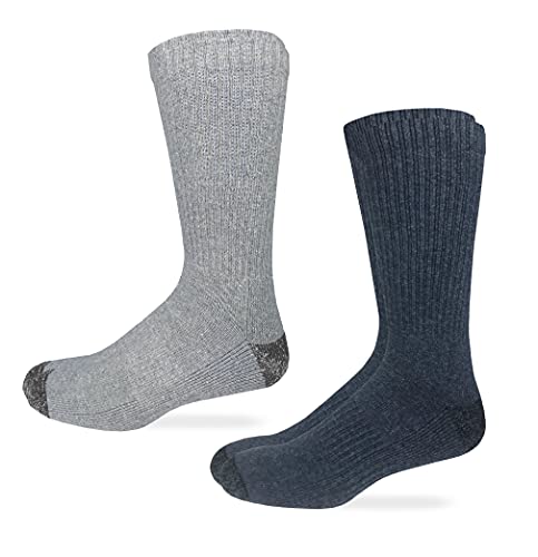 Carolina Ultimate Mens Ribbed Casual Crew Work Boot Socks 2 Pair Pack