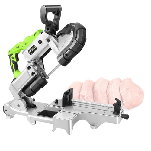 RkgSinuo Sega A Nastro con Sega da Tavolo Gamma di Taglio/Angolo di Taglio 0-45°, Sega Portatile per Metallo A Freddo con Base Ad Angolo Regolabile