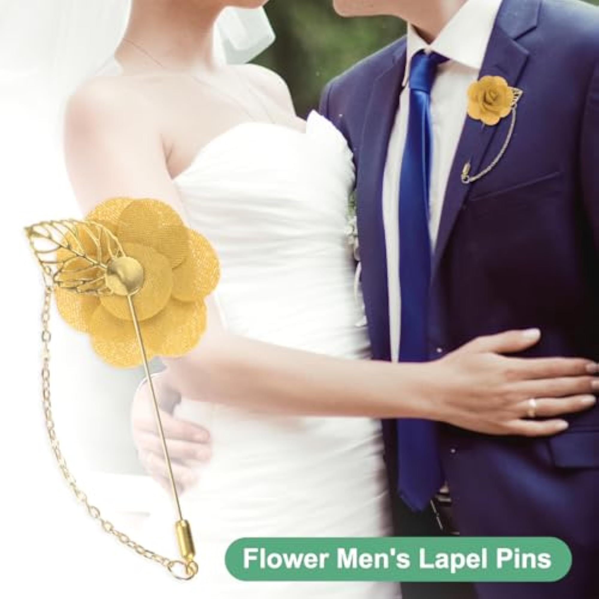 Camellia Flower Lapel Pin for Men, Elegant Brooch