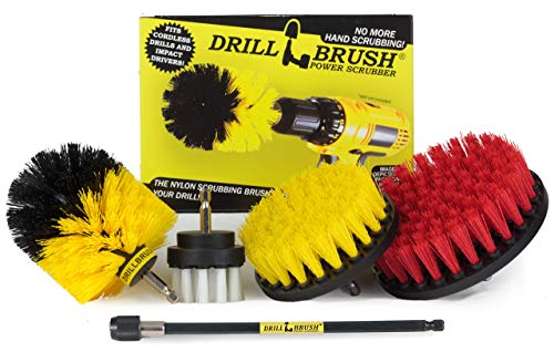 Drillbrush Fournitures de nettoyage - Salle de bains Accessoires - Drill Brosse - Tapis de bain - Douche Cleaner - porte coulissante - nettoyant pour tapis - BROSSE - Oiseau de bain - Statues Jardin