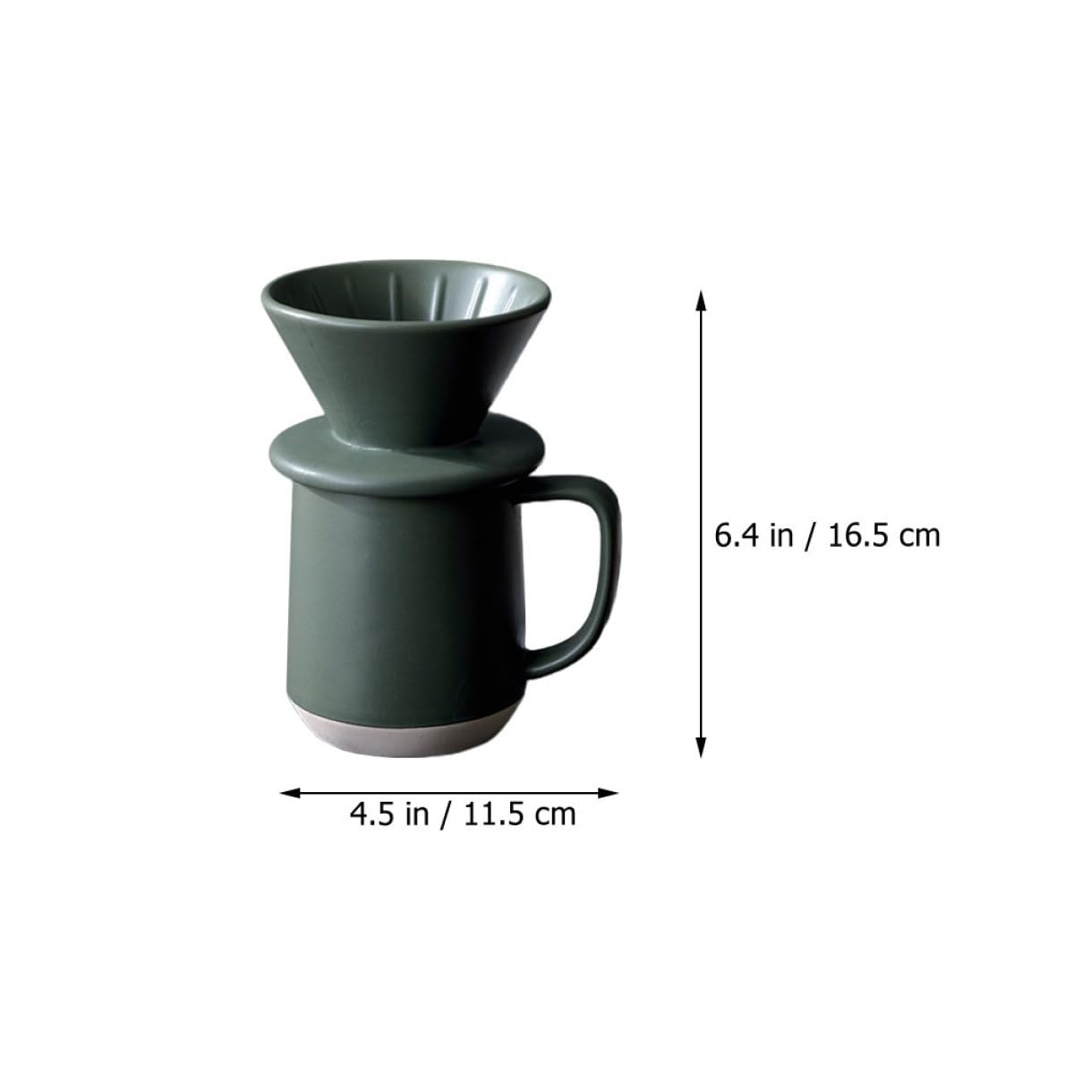 Alipis Keramik Kaffeefilterbecher mit Milchfilter Handgefertigte Manuelle Filtertasse Feinporiger Keramikfilter Tragbar für Home Office